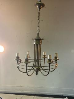 BRONZE ART DECO STAR CHANDELIER - 3046983