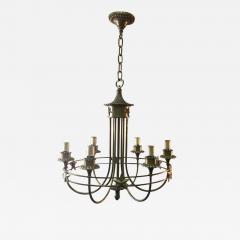 BRONZE ART DECO STAR CHANDELIER - 3154428