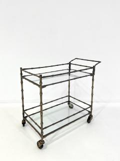 BRONZE FAUX BAMBOO BAR CART - 4595778