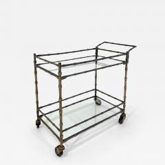 BRONZE FAUX BAMBOO BAR CART - 4595899