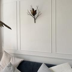 BRUTALIST COPPER LEAF BRANCH WALL SCONCE - 3030595