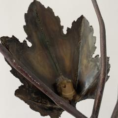 BRUTALIST COPPER LEAF BRANCH WALL SCONCE - 3030596