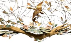 BRUTALIST METALS GEESE DRIFTWOOD LILY PADS FLOWERS CATTAILS WALL SCULPTURE - 4393399