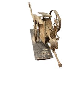 BRUTALIST MIXED METALS FARM TRACTOR SCULPTURE - 4482503