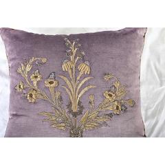 BVIZ Antique European Raised Gold Embroidery Pillow - 4223636