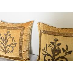 BVIZ Pair of Antique European Raised Bronze Embroidery Pillows - 4371840