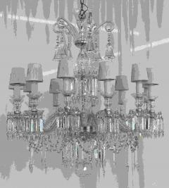 Baccarat Style Chandelier Crystal 12 Light Hollywood Regency Monumental - 2507863