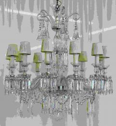 Baccarat Style Chandelier Crystal 12 Light Hollywood Regency Monumental - 2507868