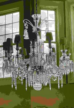 Baccarat Style Chandelier Crystal 12 Light Hollywood Regency Monumental - 2507869