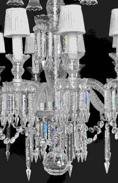 Baccarat Style Chandelier Crystal 12 Light Hollywood Regency Monumental - 2507872