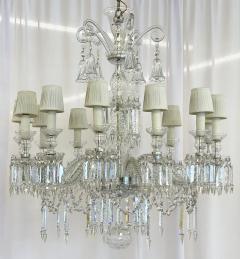 Baccarat Style Chandelier Crystal 12 Light Hollywood Regency Monumental - 2513976