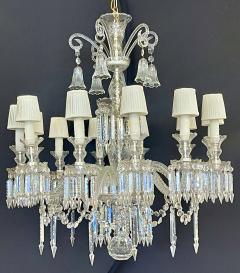 Baccarat Style Chandelier Crystal 12 Light Hollywood Regency Monumental - 2513978