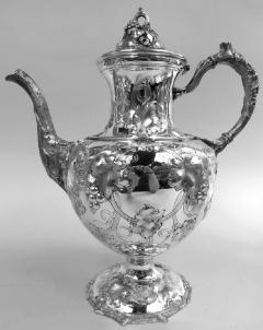 Bailey Victorian Classical Coin Silver Grapevine Coffee Tea Set - 4150360