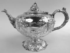 Bailey Victorian Classical Coin Silver Grapevine Coffee Tea Set - 4150361