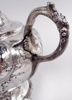 Bailey Victorian Classical Coin Silver Grapevine Coffee Tea Set - 4150363
