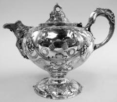 Bailey Victorian Classical Coin Silver Grapevine Coffee Tea Set - 4150366