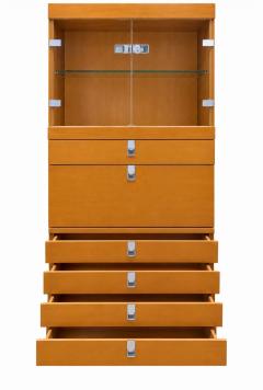 Baker Furniture Burl Wood Glass Dry Bar Cocktail Cabinet 1970 - 4805202
