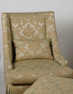 Baker Furniture Company Scalamandre Damask Down Club Chairs - 3935808