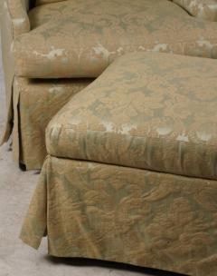 Baker Furniture Company Scalamandre Damask Down Club Chairs - 3935809