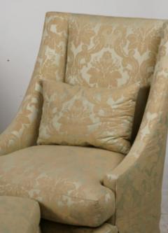 Baker Furniture Company Scalamandre Damask Down Club Chairs - 3935810