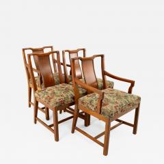 Baker Style American of Martinsville Mid Century Walnut Dining Chairs Set of 4 - 1877919