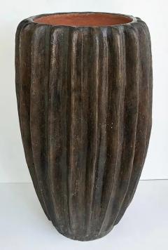 Balinese Fluted Brown Terracotta Planters Four Available - 4147005