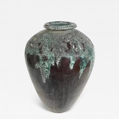 Balinese Jade and Brown Glasir Glazed Terracotta Planter - 4148617