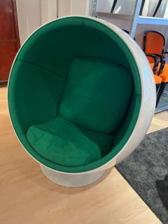 Ball Chair by Eero Aarnio Green and White Adelta Finland circa 1980 90s - 3031922