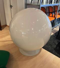 Ball Chair by Eero Aarnio Green and White Adelta Finland circa 1980 90s - 3031925