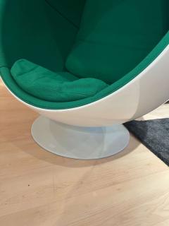 Ball Chair by Eero Aarnio Green and White Adelta Finland circa 1980 90s - 3031927