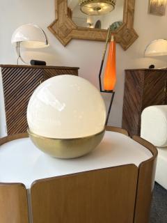 Ball Lamp Brass and Opaline Murano Glass Italy 1970s - 4209836