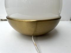 Ball Lamp Brass and Opaline Murano Glass Italy 1970s - 4209840
