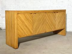 Bamboo Credenza Sideboard in the Style of Milo Baughman 1970 - 3291369