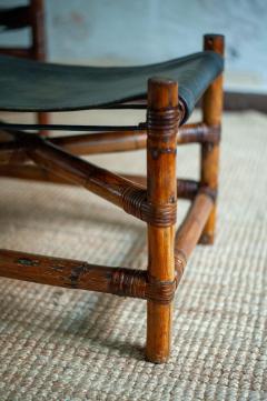 Bamboo Lounge set with Chair and Footstool 1970s - 4462927