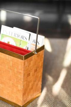 Bamboo Magazine Rack with Brass Details Italian Production 1980 - 3347718