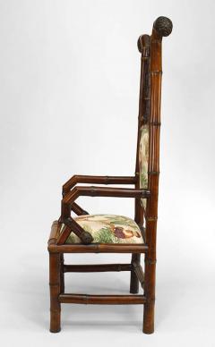 Bamboo Open Arm Chair with High Back Design - 666216