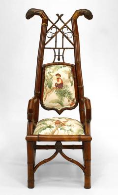 Bamboo Open Arm Chair with High Back Design - 666217
