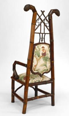 Bamboo Open Arm Chair with High Back Design - 666218