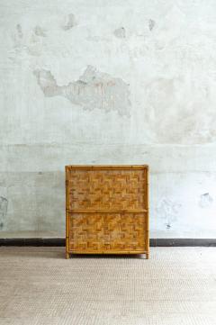 Bamboo Pressed Bamboo and Glass Display Cabinet 1970s - 4364933