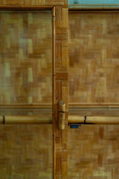 Bamboo Pressed Bamboo and Glass Display Cabinet 1970s - 4364934