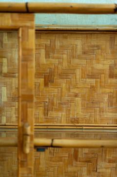 Bamboo Pressed Bamboo and Glass Display Cabinet 1970s - 4364956