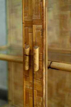 Bamboo Pressed Bamboo and Glass Display Cabinet 1970s - 4364962