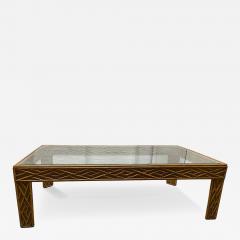 Bamboo Rattan Coffee Glass Table - 4457933