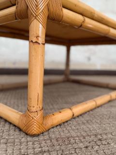 Bamboo Rattan and Wicker Coffee Table 1960s - 4364799
