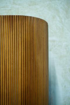 Bamboo Wardrobe Cabinet With Oriental Illustrations Italy Circa 1950 - 4472939