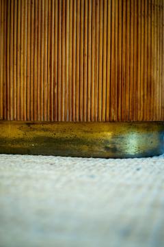 Bamboo Wardrobe Cabinet With Oriental Illustrations Italy Circa 1950 - 4472941