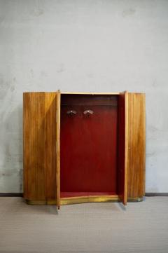 Bamboo Wardrobe Cabinet With Oriental Illustrations Italy Circa 1950 - 4472943