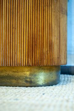 Bamboo Wardrobe Cabinet With Oriental Illustrations Italy Circa 1950 - 4472944