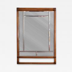 Bamboo and Beveled Glass Mirror 1970s - 4708369