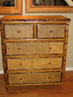 Bamboo And Cane Dresser Drawers